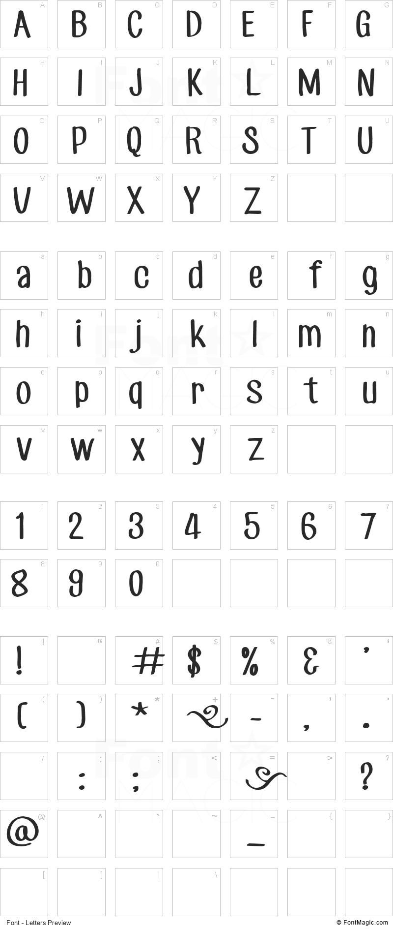 CF Jack Story Font - All Latters Preview Chart